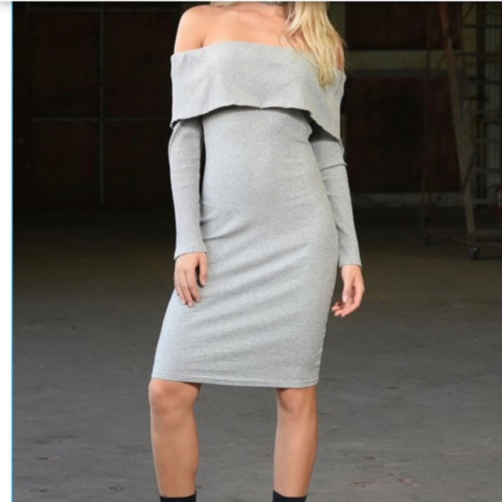Cotton off the shoulder dress.